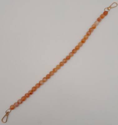 Angel Çanta Aksesuar 42 cm Mini Yuvarlak Akrilik Turuncu Renk Çanta Sapı Light Gold Metalli - 3