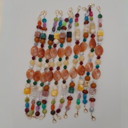 Angel Çanta Aksesuar 42 cm Renkli Akrilik Çanta Sapı No:01 Light Gold Metalli - 4