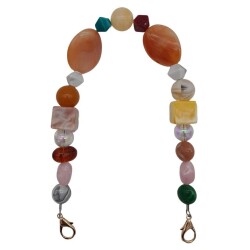 Angel Çanta Aksesuar 42 cm Renkli Akrilik Çanta Sapı No:01 Light Gold Metalli - Angel Çanta Aksesuar