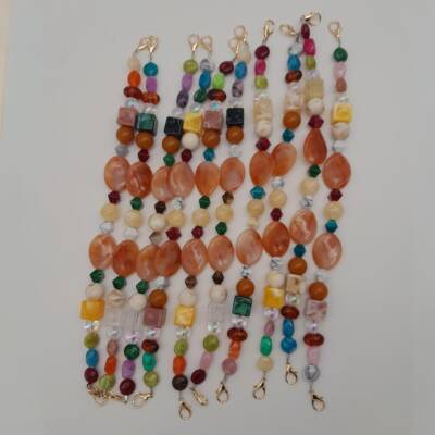 Angel Çanta Aksesuar 42 cm Renkli Akrilik Çanta Sapı No:01 Light Gold Metalli - 4