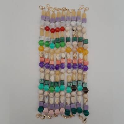 Angel Çanta Aksesuar 42 cm Renkli Akrilik Çanta Sapı No:02 Light Gold Metalli - 4