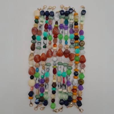 Angel Çanta Aksesuar 42 cm Renkli Akrilik Çanta Sapı No:03 Light Gold Metalli - 4