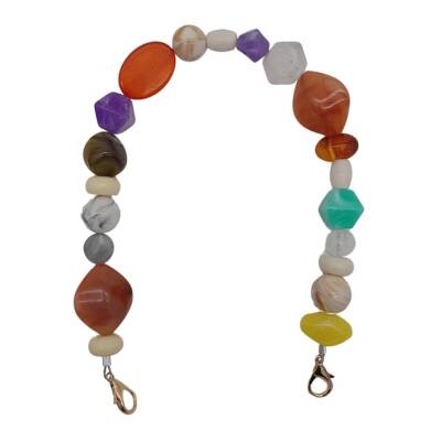 Angel Çanta Aksesuar 42 cm Renkli Akrilik Çanta Sapı No:04 Light Gold Metalli - 1