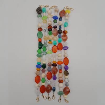 Angel Çanta Aksesuar 42 cm Renkli Akrilik Çanta Sapı No:04 Light Gold Metalli - 4