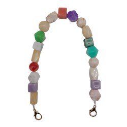 Angel Çanta Aksesuar 42 cm Renkli Akrilik Çanta Sapı No:05 Light Gold Metalli - Angel Çanta Aksesuar