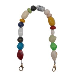 Angel Çanta Aksesuar 42 cm Renkli Akrilik Çanta Sapı No:07 Light Gold Metalli - Angel Çanta Aksesuar