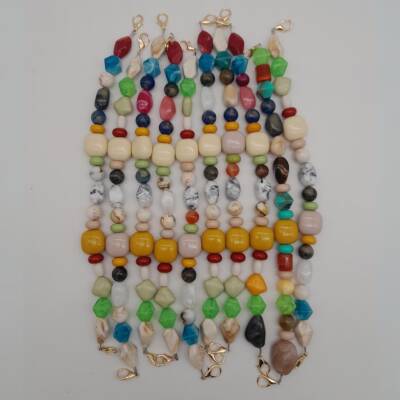 Angel Çanta Aksesuar 42 cm Renkli Akrilik Çanta Sapı No:07 Light Gold Metalli - 4