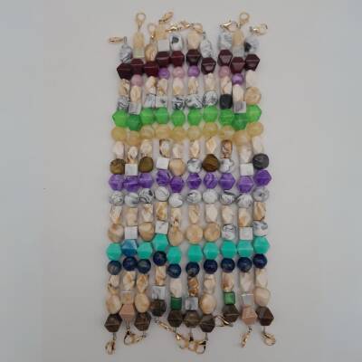 Angel Çanta Aksesuar 42 cm Renkli Akrilik Çanta Sapı No:08 Light Gold Metalli - 4