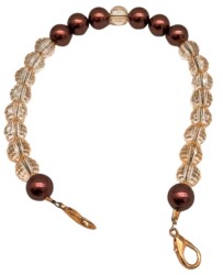 Angel Çanta Aksesuar 42 Cm Şeffaf- Bakır Küçük Boncuklu Çanta Sapı Light Metalli - Angel Çanta Aksesuar