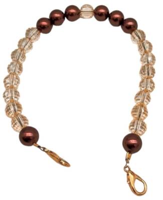 Angel Çanta Aksesuar 42 Cm Şeffaf- Bakır Küçük Boncuklu Çanta Sapı Light Metalli - 1