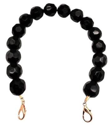 Angel Çanta Aksesuar 42 cm Siyah Taşlı Petek Model Çanta Sapı Light Gold Metalli - 1