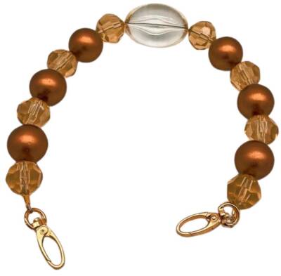 Angel Çanta Aksesuar 43 Cm Şeffaf Oval Boncuklu Çanta Sapı Light Metalli - 1