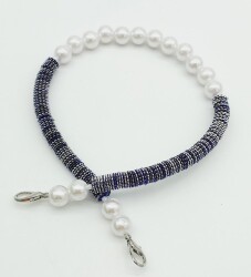 Angel Çanta Aksesuar 45 cm Akrilik Pullu İncili Çanta Sapı No:13 - Angel Çanta Aksesuar