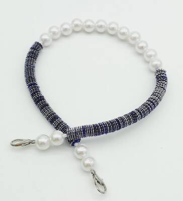 Angel Çanta Aksesuar 45 cm Akrilik Pullu İncili Çanta Sapı No:13 - 1