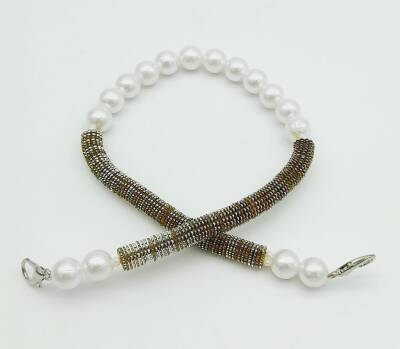 Angel Çanta Aksesuar 45 cm Akrilik Pullu İncili Çanta Sapı No:6 - 1