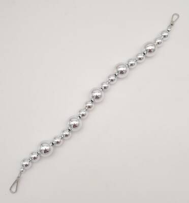 Angel Çanta Aksesuar 47 cm Kancalı Parlak Gümüş Renk İncili Akrilik Zincir Gümüş Metalli - 4