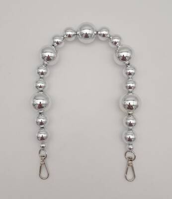 Angel Çanta Aksesuar 47 cm Kancalı Parlak Gümüş Renk İncili Akrilik Zincir Gümüş Metalli - 1