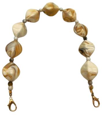 Angel Çanta Aksesuar 47cm Krem Mermer Desenli Çanta Sapı Kancalı - 1