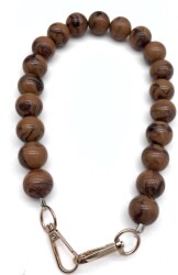 Angel Çanta Aksesuar 48 cm Kahve Tonlu Renkli Akrilik Çanta Sapı Light Gold Metalli - Angel Çanta Aksesuar