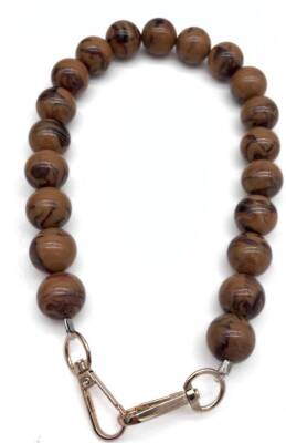 Angel Çanta Aksesuar 48 cm Kahve Tonlu Renkli Akrilik Çanta Sapı Light Gold Metalli - 1