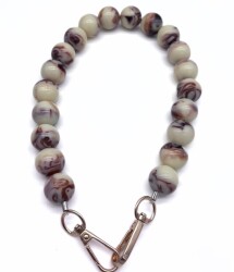 Angel Çanta Aksesuar 48 cm Krem Tonlu Renkli Akrilik Çanta Sapı Light Gold Metalli - Angel Çanta Aksesuar