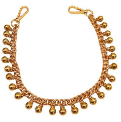 Angel Çanta Aksesuar 50 cm Gold Boncuk Sallantılı Çanta Sapı Light Gold Metalli - 1