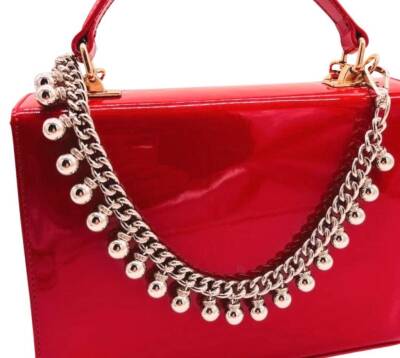 Angel Çanta Aksesuar 50 cm Gümüş Renk Boncuk Sallantılı Çanta Sapı - 1