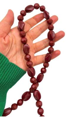 Angel Çanta Aksesuar 60 Cm Bordo Renk Çanta Sapı Kancalı Light Gold Metalli - 2