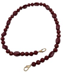 Angel Çanta Aksesuar 60 Cm Bordo Renk Çanta Sapı Kancalı Light Gold Metalli - Angel Çanta Aksesuar