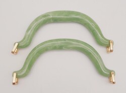 Angel Çanta Aksesuar Akrilik Açık Yeşil Renk Mermer Desen Light Gold Halkalı Çanta Tutma Sapı - Angel Çanta Aksesuar