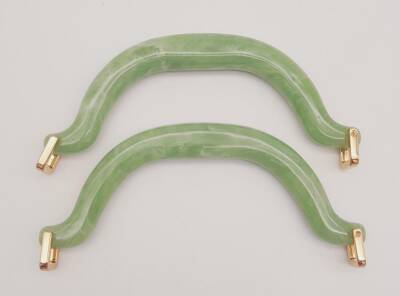 Angel Çanta Aksesuar Akrilik Açık Yeşil Renk Mermer Desen Light Gold Halkalı Çanta Tutma Sapı - 1