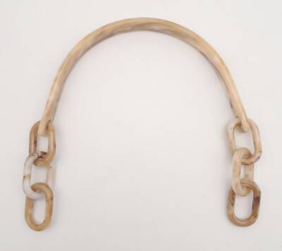 Angel Çanta Aksesuar Akrilik Bej Renk Mermer Desen Zincirli Çanta Tutma Sapı - 1