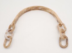 Angel Çanta Aksesuar Akrilik Bej Renk Mermer Desen Zincirli Çanta Tutma Sapı - 2