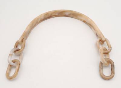 Angel Çanta Aksesuar Akrilik Bej Renk Mermer Desen Zincirli Çanta Tutma Sapı - 2