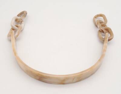 Angel Çanta Aksesuar Akrilik Bej Renk Mermer Desen Zincirli Çanta Tutma Sapı - 3