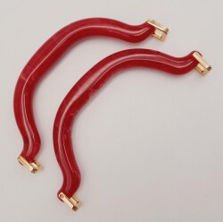 Angel Çanta Aksesuar Akrilik Kırmızı Renk Mermer Desen Light Gold Halkalı Çanta Tutma Sapı - 2