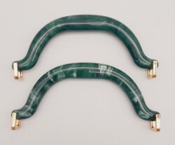 Angel Çanta Aksesuar Akrilik Koyu Yeşil Renk Mermer Desen Light Gold Halkalı Çanta Tutma Sapı - Angel Çanta Aksesuar