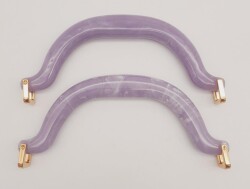 Angel Çanta Aksesuar Akrilik Lila Renk Mermer Desen Light Gold Halkalı Çanta Tutma Sapı - Angel Çanta Aksesuar