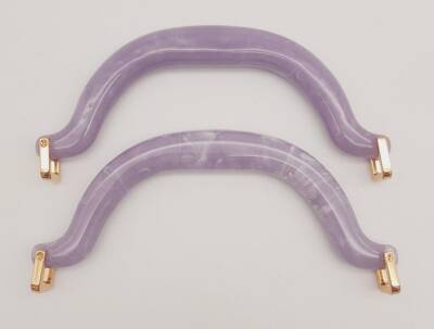 Angel Çanta Aksesuar Akrilik Lila Renk Mermer Desen Light Gold Halkalı Çanta Tutma Sapı - 1