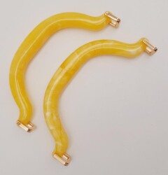 Angel Çanta Aksesuar Akrilik Sarı Renk Mermer Desen Light Gold Halkalı Çanta Tutma Sapı - 2