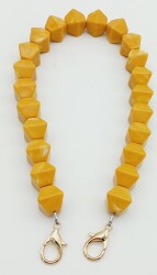 Angel Çanta Aksesuar Akrilik Sekizgen Boncuklu Hardal Renk 50 Cm Çanta Sapı - Angel Çanta Aksesuar