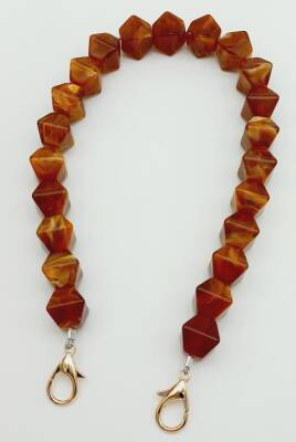 Angel Çanta Aksesuar Akrilik Sekizgen Boncuklu Kehribar Renk 50 Cm Çanta Sapı - 2