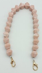 Angel Çanta Aksesuar Akrilik Sekizgen Boncuklu Pudra Renk 50 Cm Çanta Sapı - Angel Çanta Aksesuar