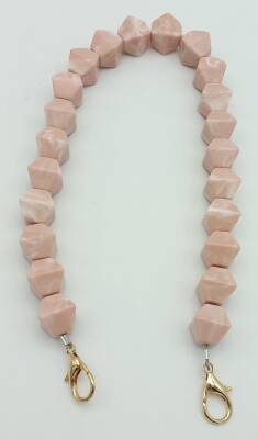 Angel Çanta Aksesuar Akrilik Sekizgen Boncuklu Pudra Renk 50 Cm Çanta Sapı - 2