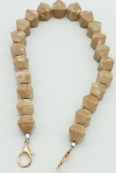 Angel Çanta Aksesuar Akrilik Sekizgen Boncuklu Vizon Renk 50 Cm Çanta Sapı - Angel Çanta Aksesuar