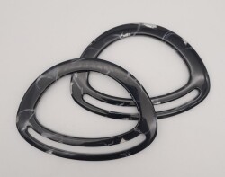 Angel Çanta Aksesuar Akrilik Siyah Renk Mermer Desen Çanta Tutma Sapı - Angel Çanta Aksesuar