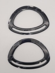 Angel Çanta Aksesuar Akrilik Siyah Renk Mermer Desen Çanta Tutma Sapı - 2