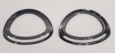 Angel Çanta Aksesuar Akrilik Siyah Renk Mermer Desen Çanta Tutma Sapı - 3