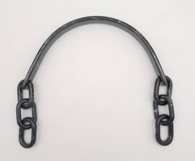 Angel Çanta Aksesuar Akrilik Siyah Renk Mermer Desen Zincirli Çanta Tutma Sapı - 1