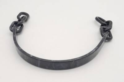 Angel Çanta Aksesuar Akrilik Siyah Renk Mermer Desen Zincirli Çanta Tutma Sapı - 4